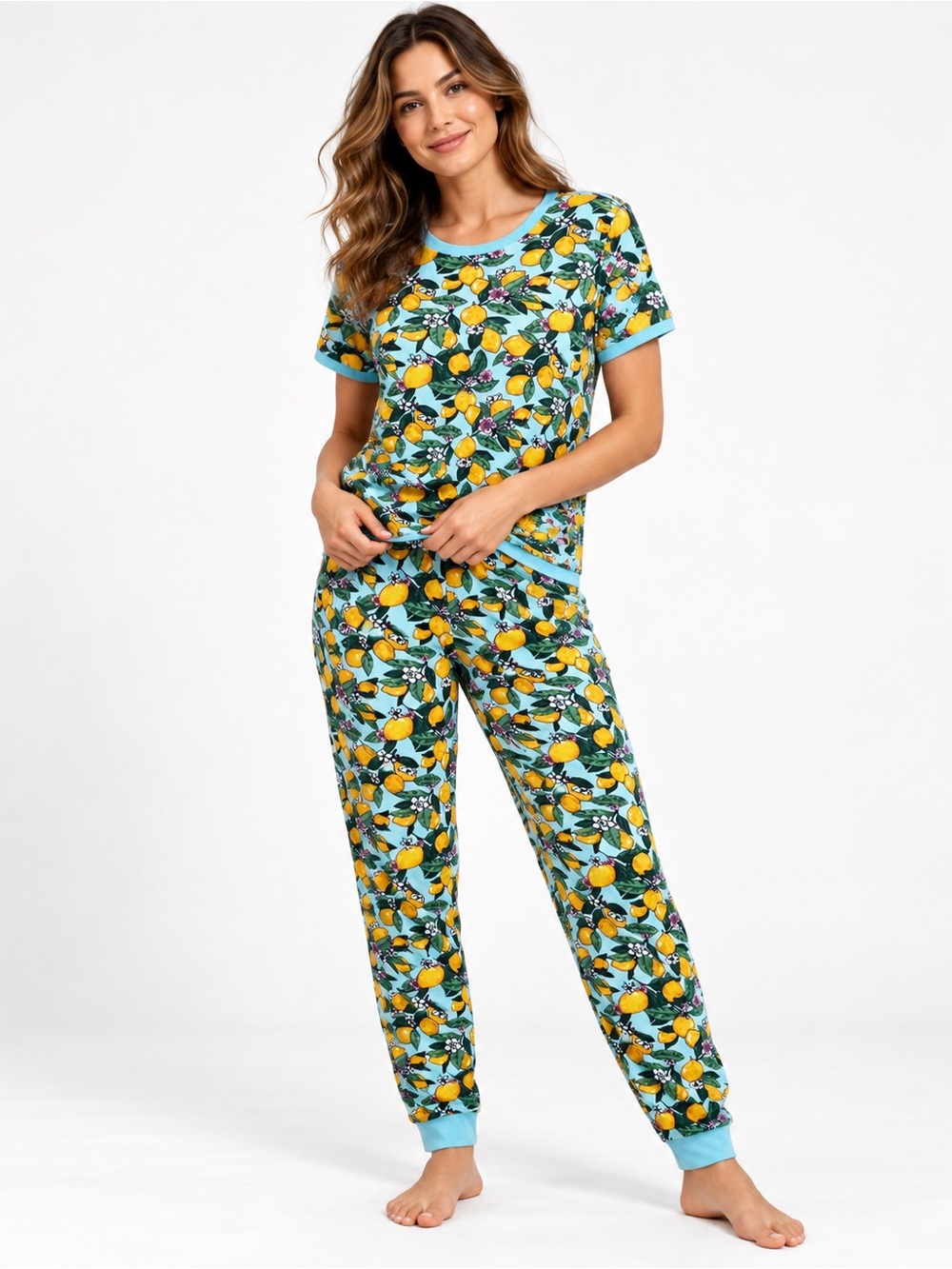 Vera Bradley Lemon Grove Cotton PJ Set Cottagecore Small